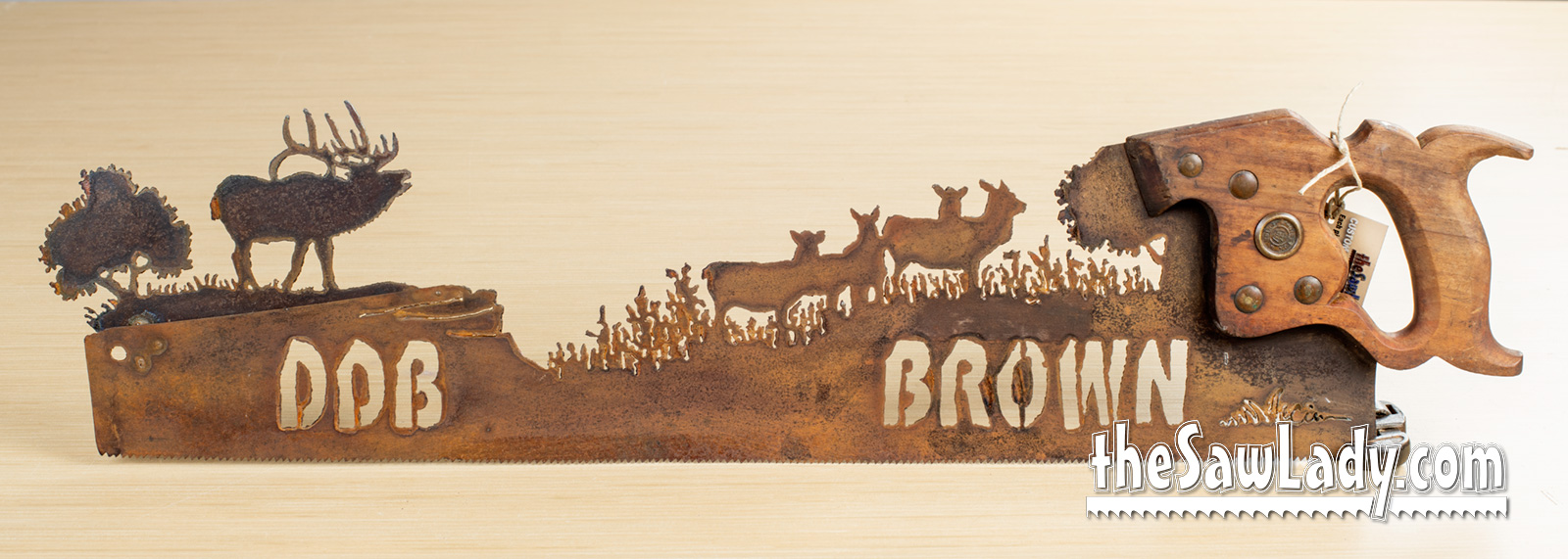 Elk Herd Hand Cut Plasma Metal Art Hand Saw Rustic Wall Decor