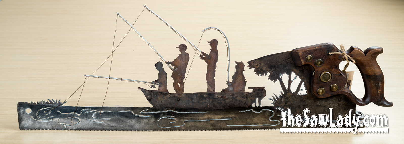 CUSTOM Fish Tale Hand Cut Plasma Metal Art Hand Saw Rustic Wall Decor