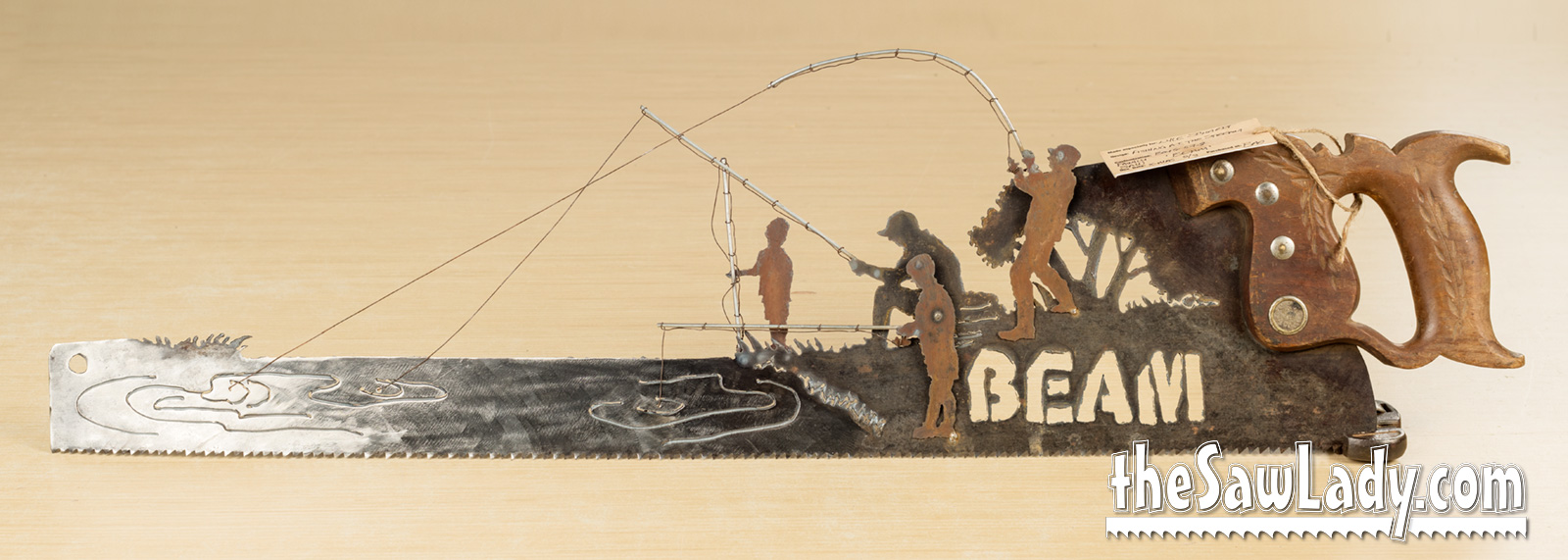 CUSTOM Fish Tale Hand Cut Plasma Metal Art Hand Saw Rustic Wall Decor